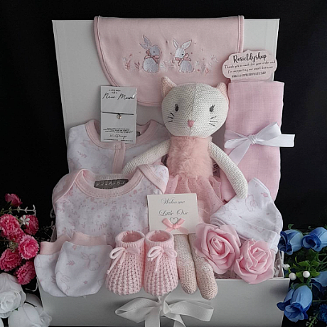 Precious Pink Kitted Cat Hamper