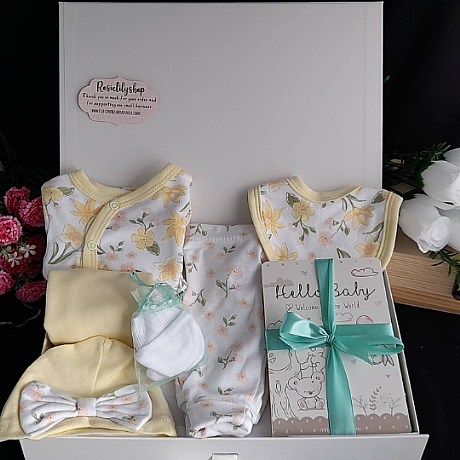 Beautiful Premature Baby Yellow Floral Hamper